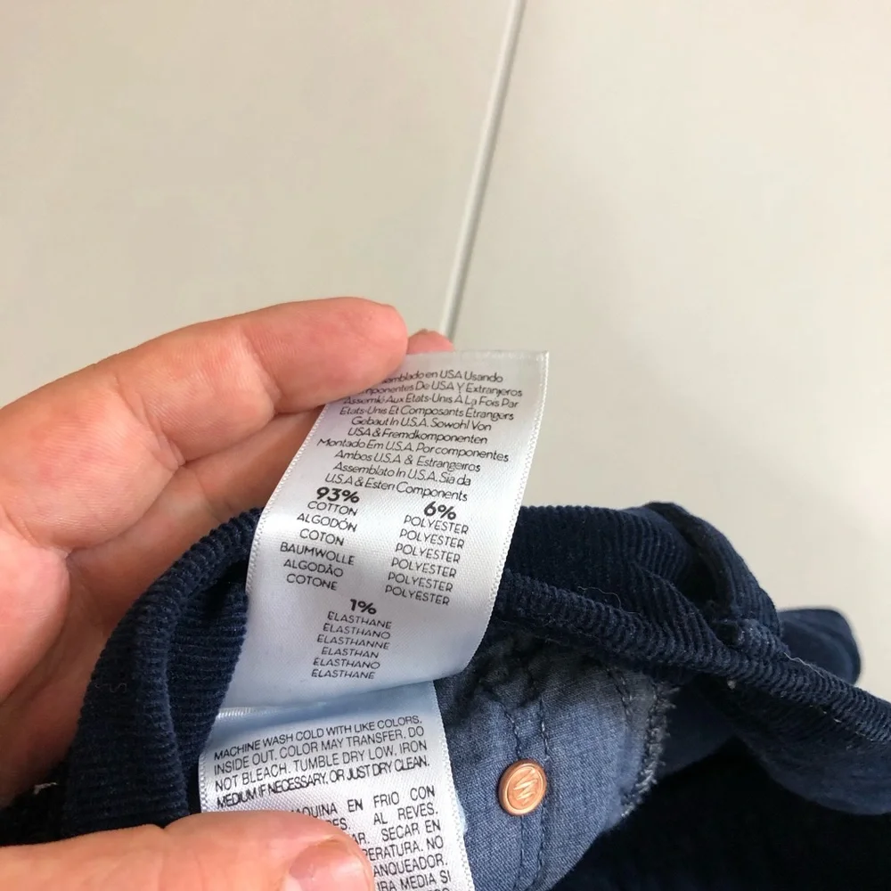 Mother high waisted looker ankle chew hopscotch blue corduroy size 25 - Picture 12 of 15